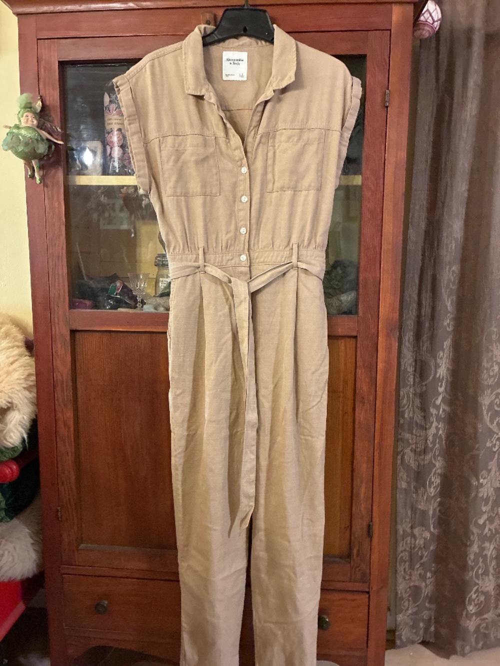 Abercrombie & Fitch Utility Linen-Blend Jumpsuit